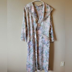 Vintage VICTORIA'S SECRET Gold Label Long Floral Robe Size Medium
